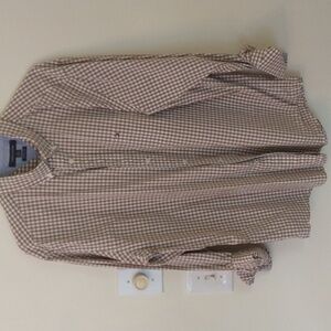 Men's Tommy Hilfiger xl tall classic fit coupe classique brown gingham check
